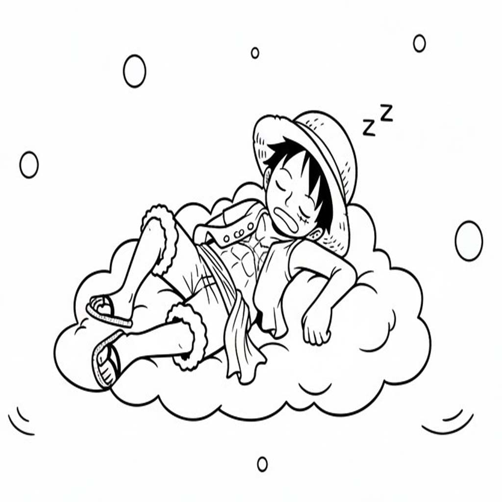 Tekenen Luffy gratis eenvoudig
