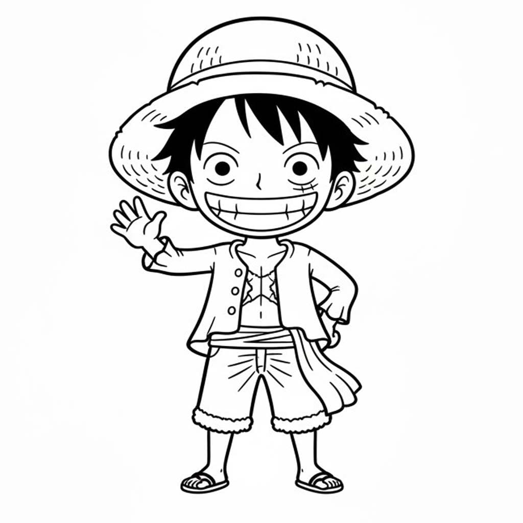 Tekenen Luffy gratis simpel
