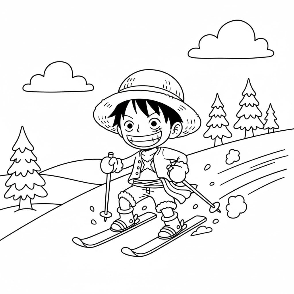 Tekenen Luffy gratis voor kinderen