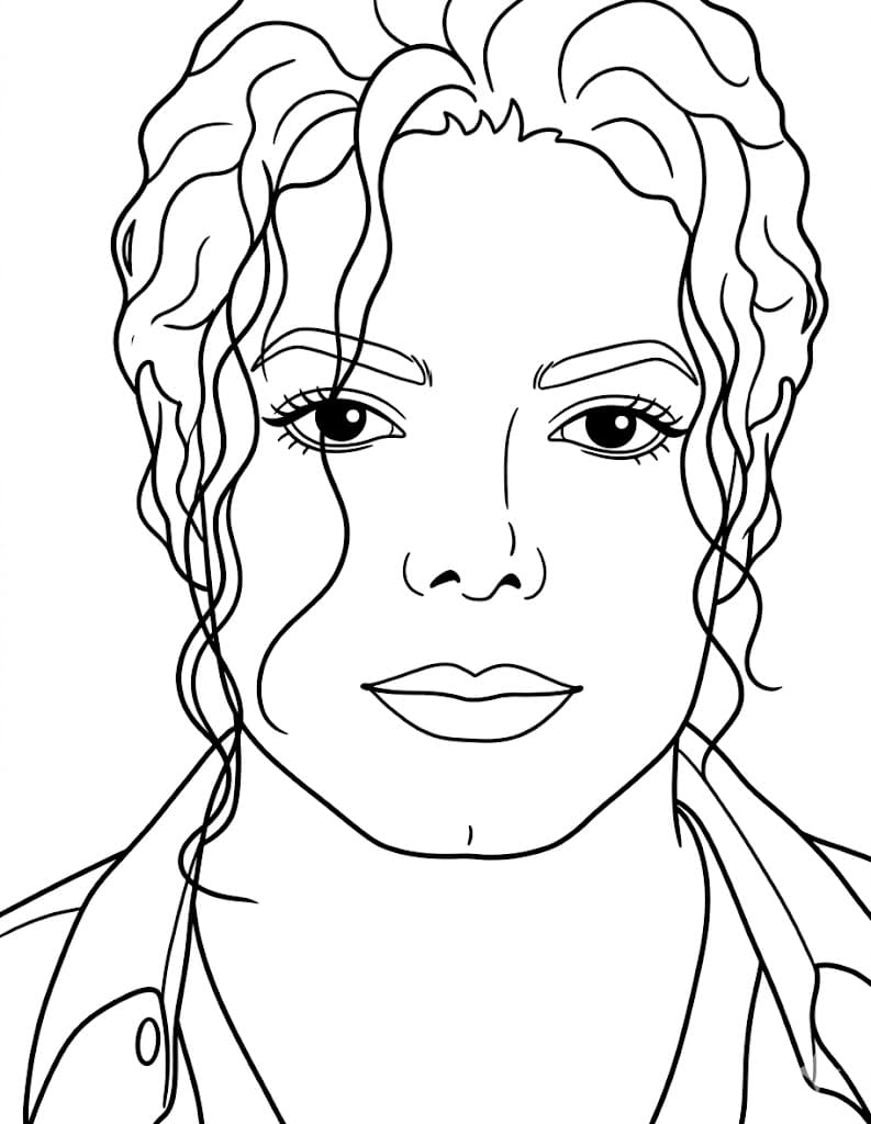 Tekenen Michael Jackson gratis afdrukbaar basis