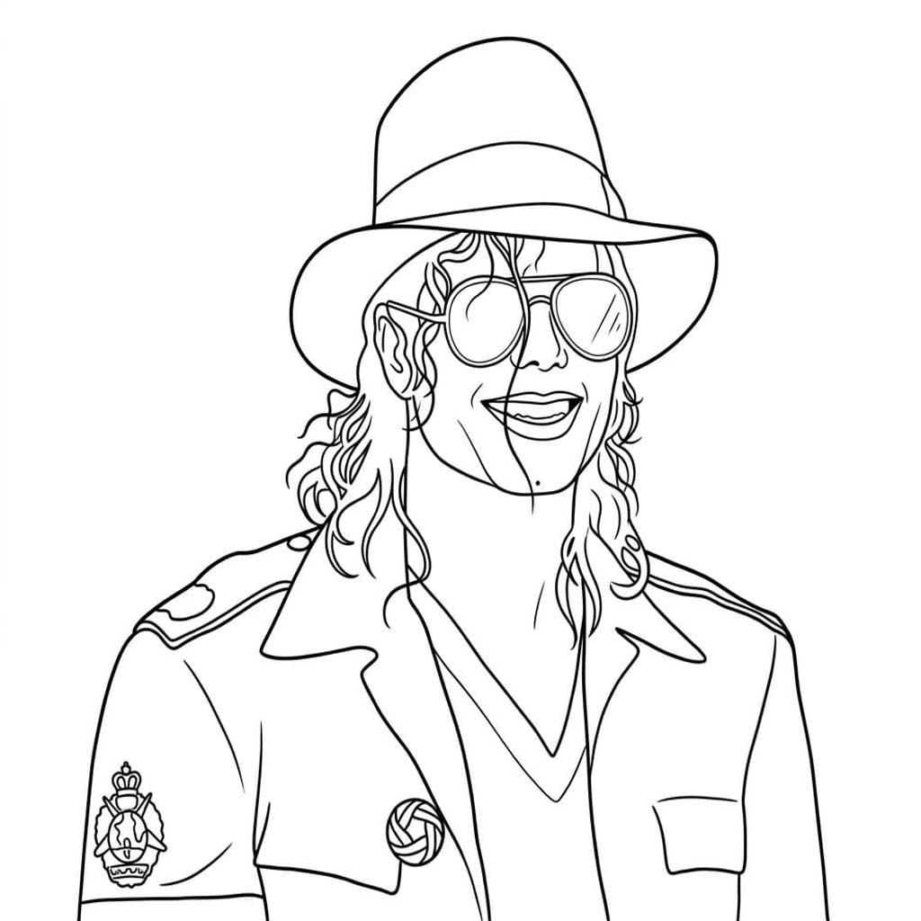 Tekenen Michael Jackson gratis afdrukbaar eenvoudig