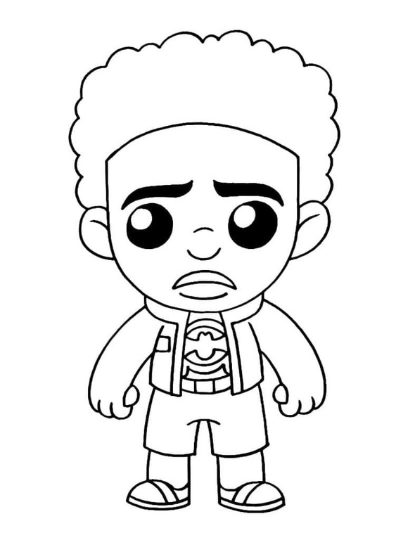 Tekenen Miles Morales afdrukbaar basis