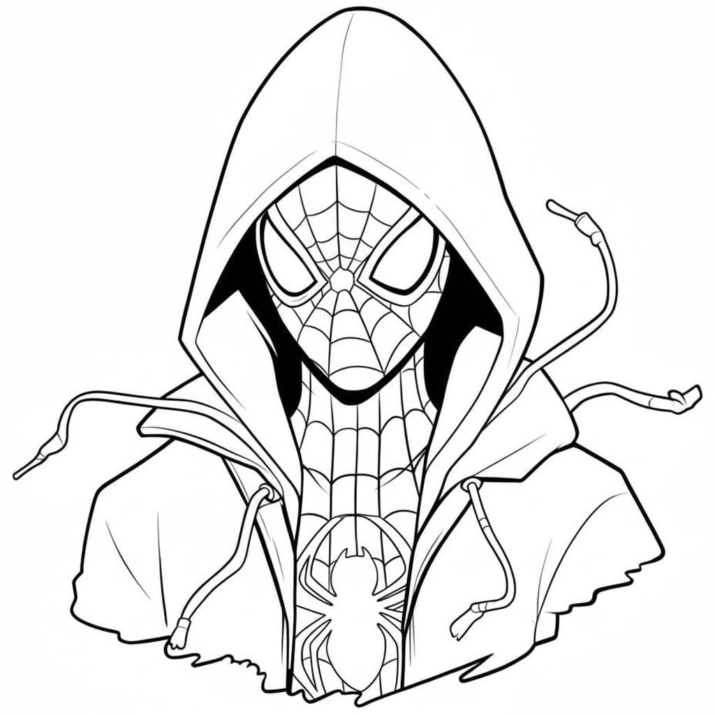 Tekenen Miles Morales afdrukbaar simpel