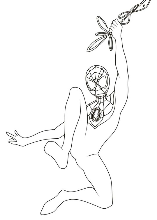 Tekenen Miles Morales gratis afdrukbaar eenvoudig