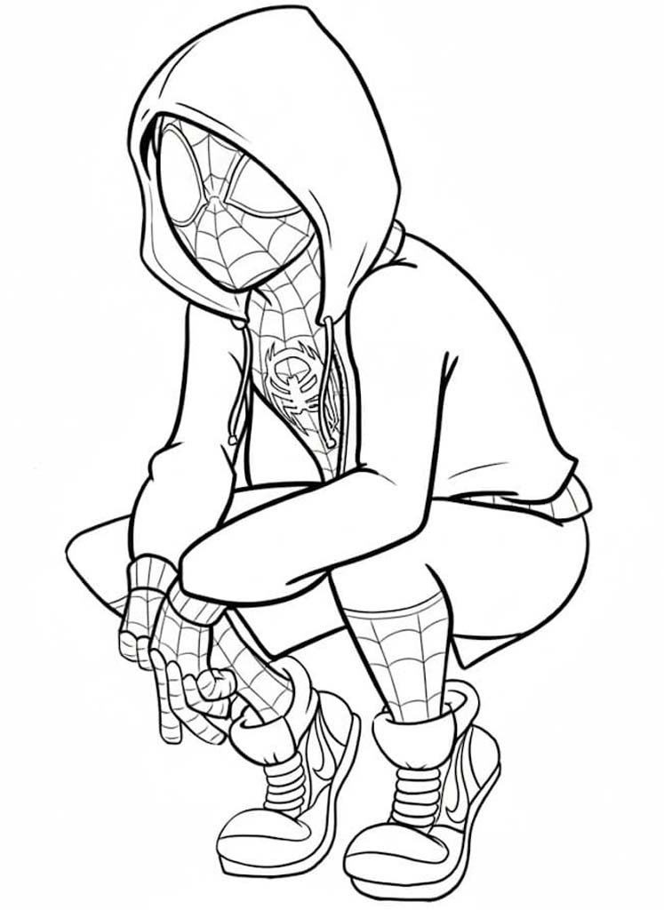 Tekenen Miles Morales gratis eenvoudig