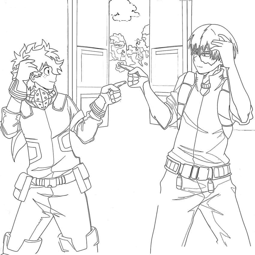 Tekenen My Hero Academia afdrukbaar basis