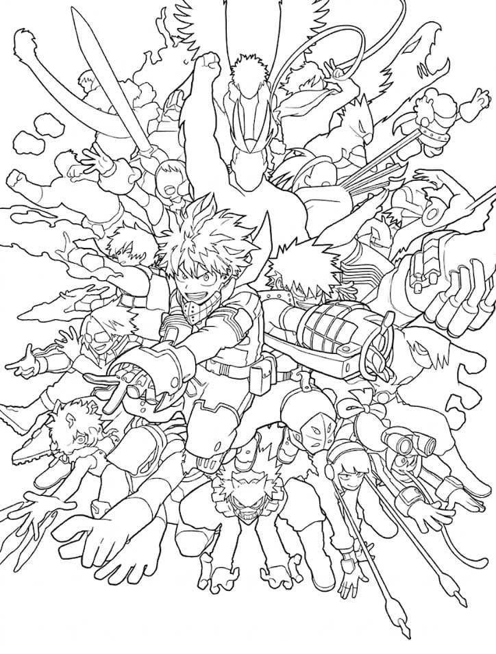 Tekenen My Hero Academia afdrukbaar voor kinderen