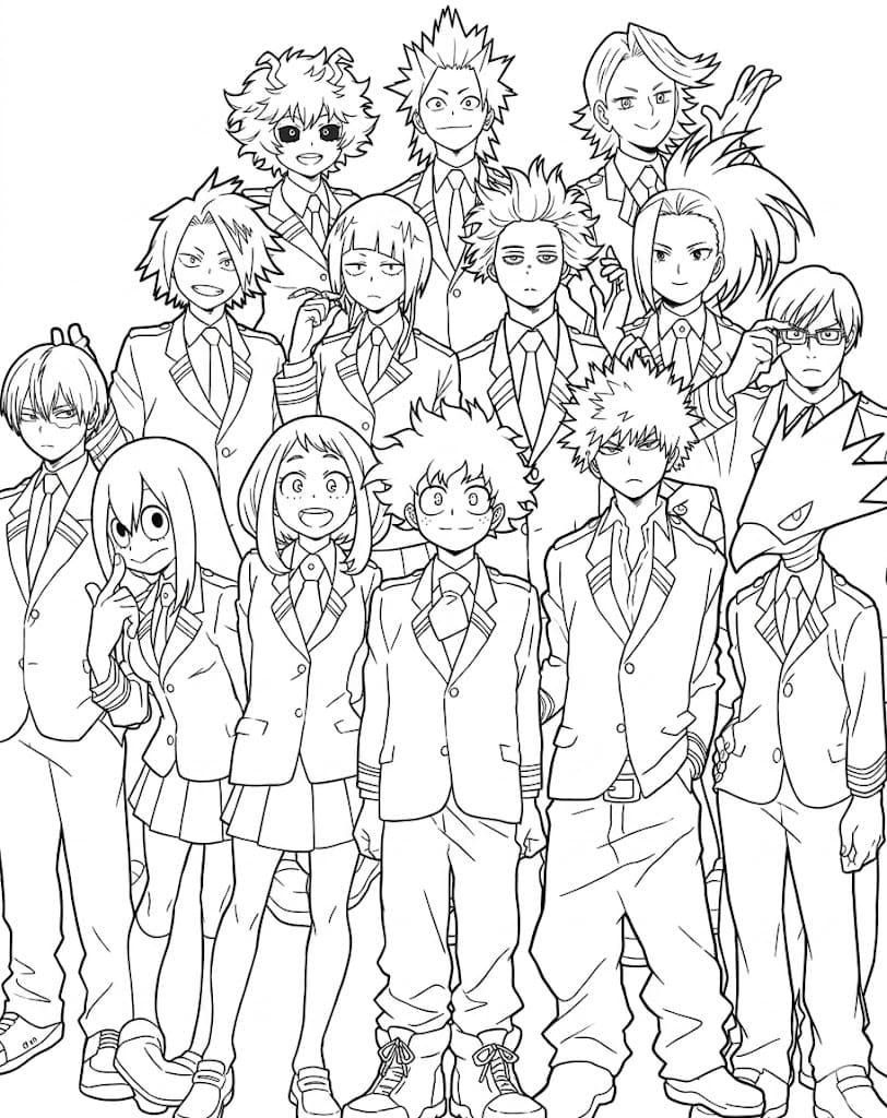 Tekenen My Hero Academia gratis afdrukbaar basis