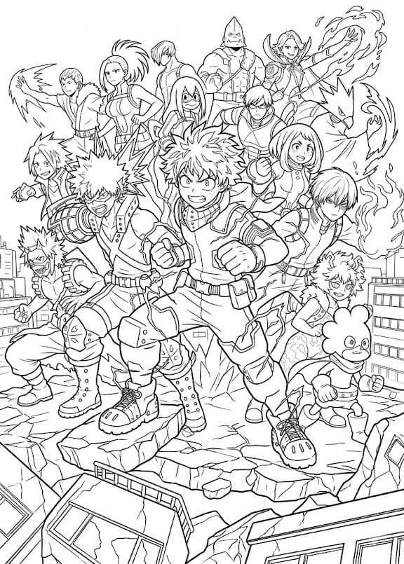 Tekenen My Hero Academia gratis afdrukbaar