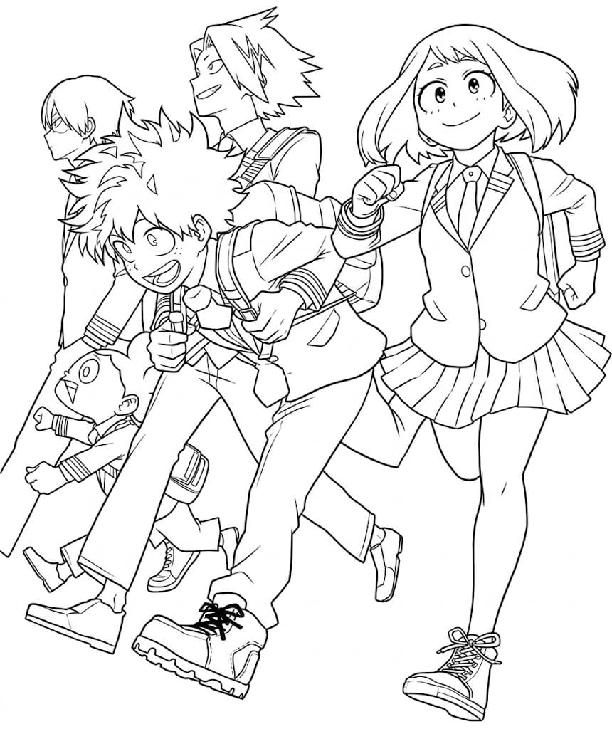 Tekenen My Hero Academia gratis afdrukbaar simpel