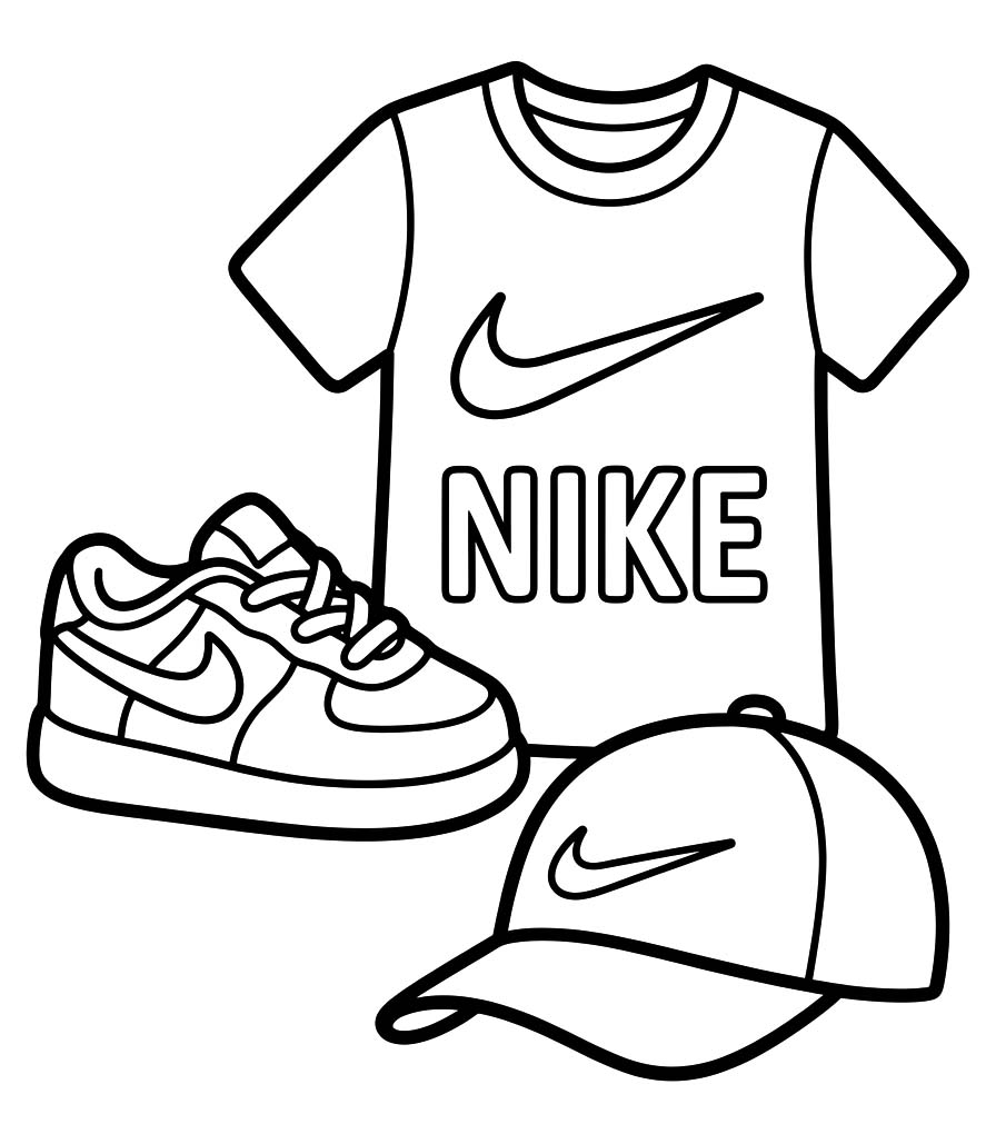 Tekenen Nike afdrukbaar eenvoudig