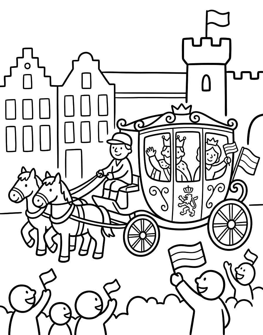 Tekenen Prinsjesdag afdrukbaar eenvoudig