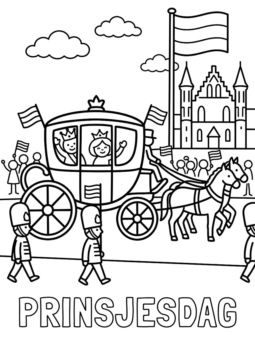 Tekenen Prinsjesdag afdrukbaar simpel