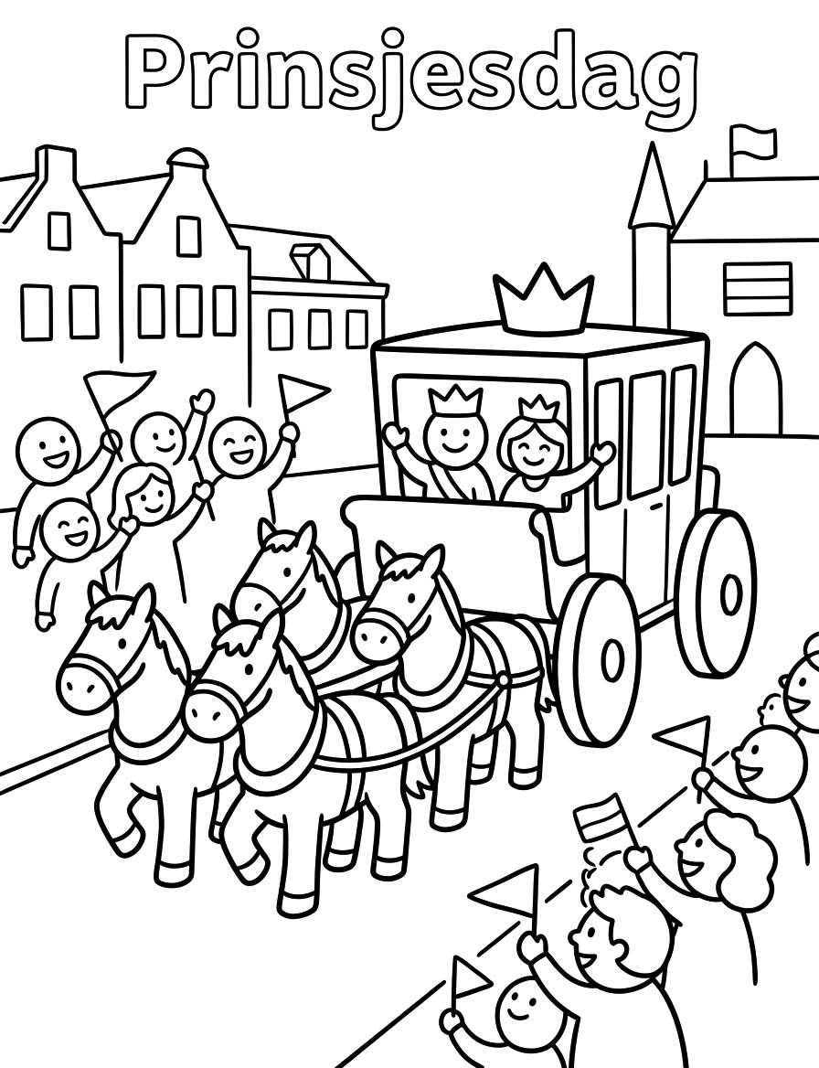 Tekenen Prinsjesdag gratis afdrukbaar eenvoudig