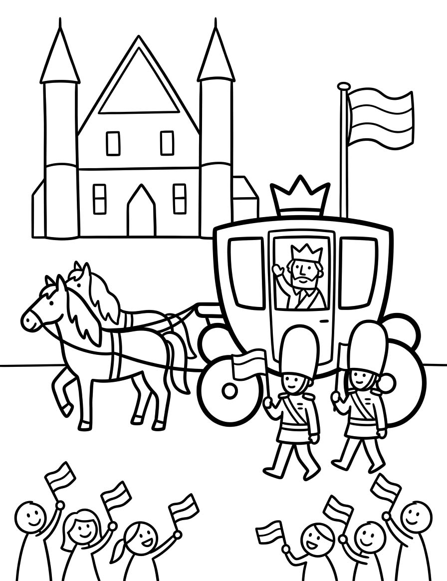 Tekenen Prinsjesdag simpel