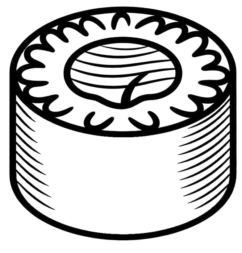 Tekenen Sushi afdrukbaar basis