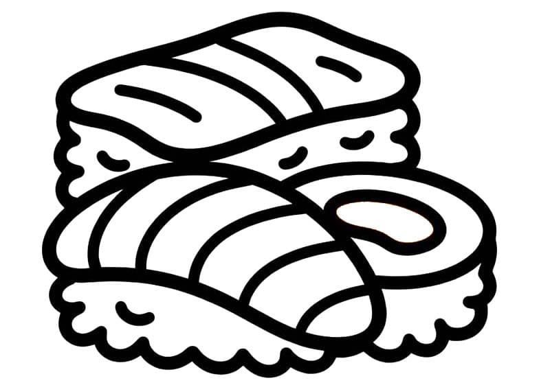 Tekenen Sushi gratis afdrukbaar