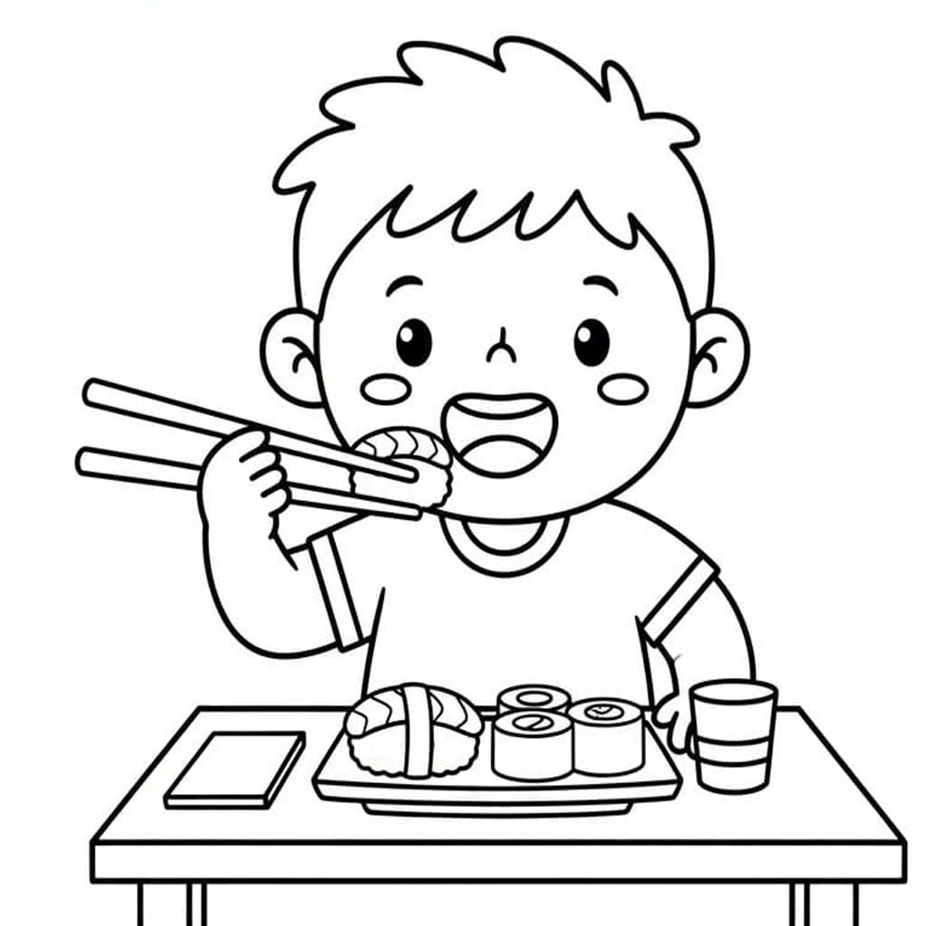 Tekenen Sushi gratis voor kinderen
