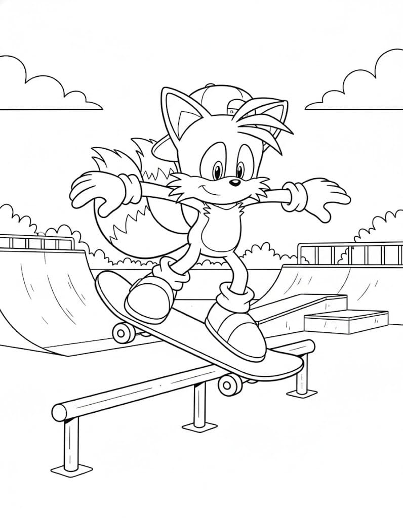 Tekenen Tails gratis afdrukbaar eenvoudig