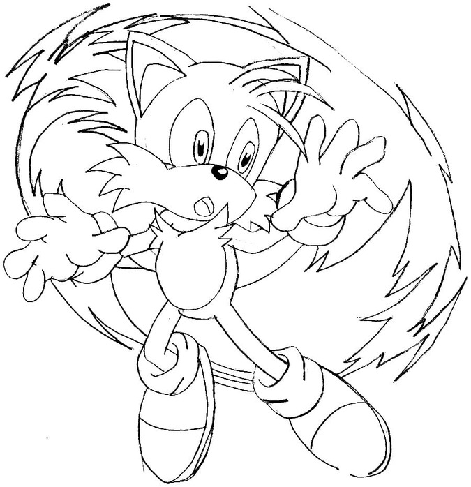 Tekenen Tails gratis afdrukbaar simpel