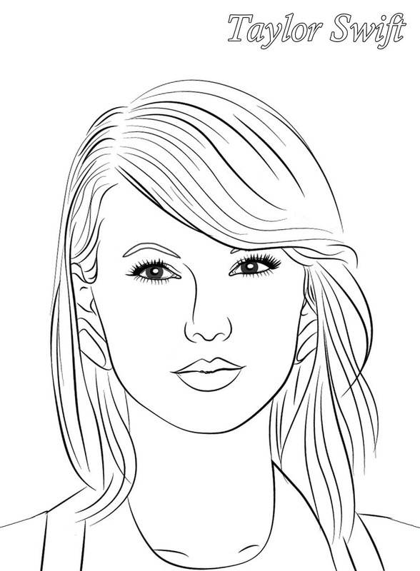 Tekenen Taylor Swift afdrukbaar basis