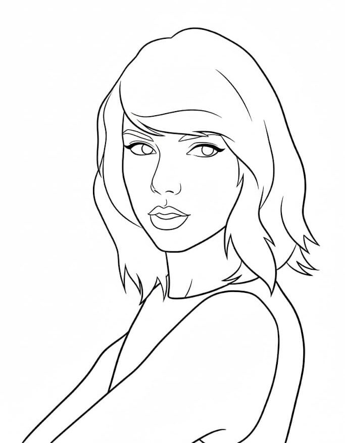 Tekenen Taylor Swift afdrukbaar
