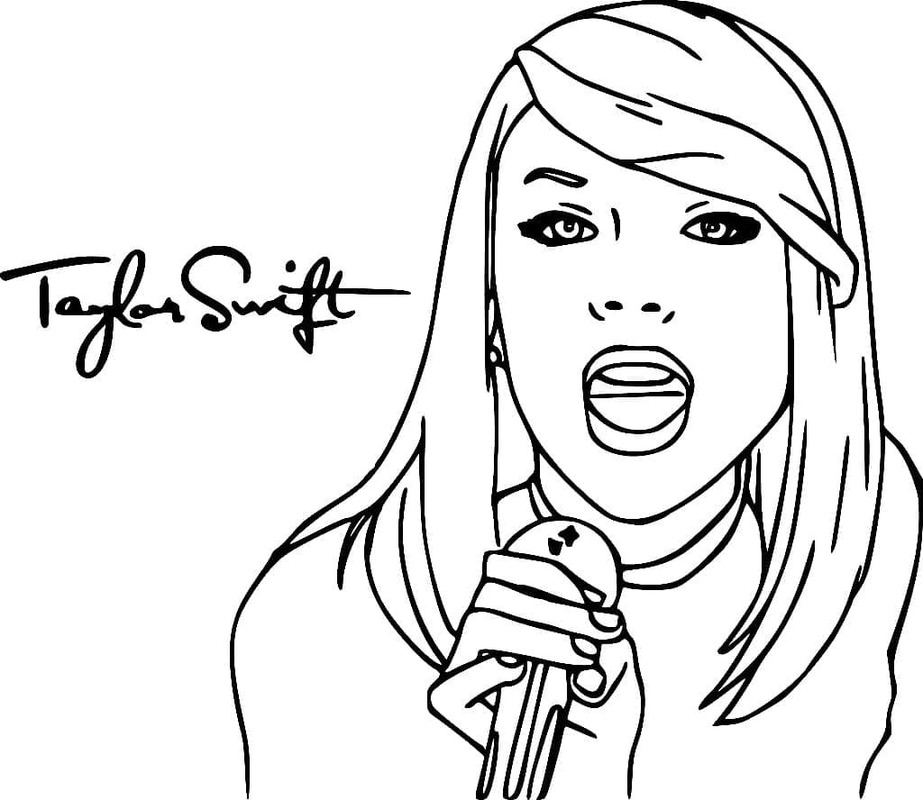 Tekenen Taylor Swift gratis afdrukbaar basis