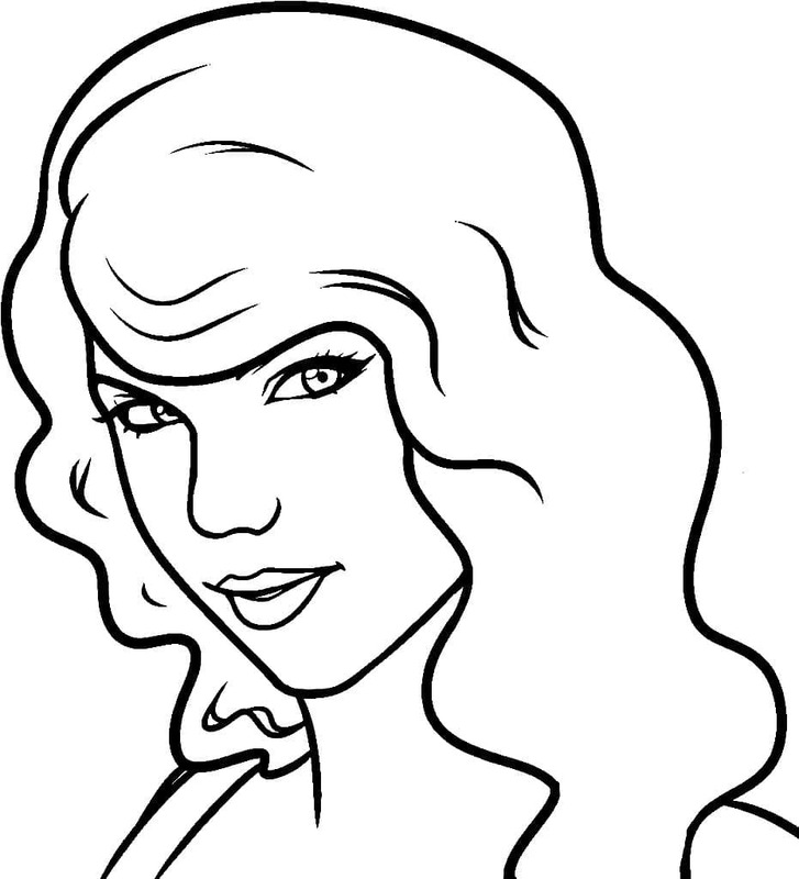 Tekenen Taylor Swift gratis afdrukbaar simpel