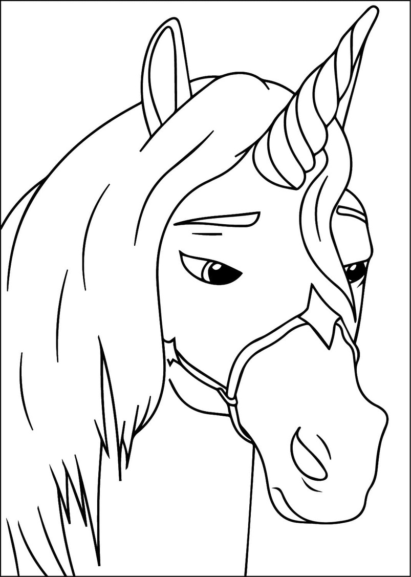 Tekenen Unicorn Academy gratis afdrukbaar basis