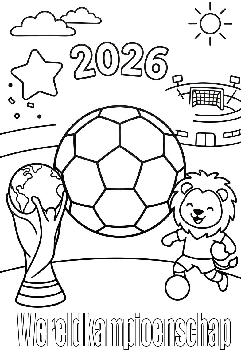 Tekenen Wereldkampioenschap 2026 afdrukbaar