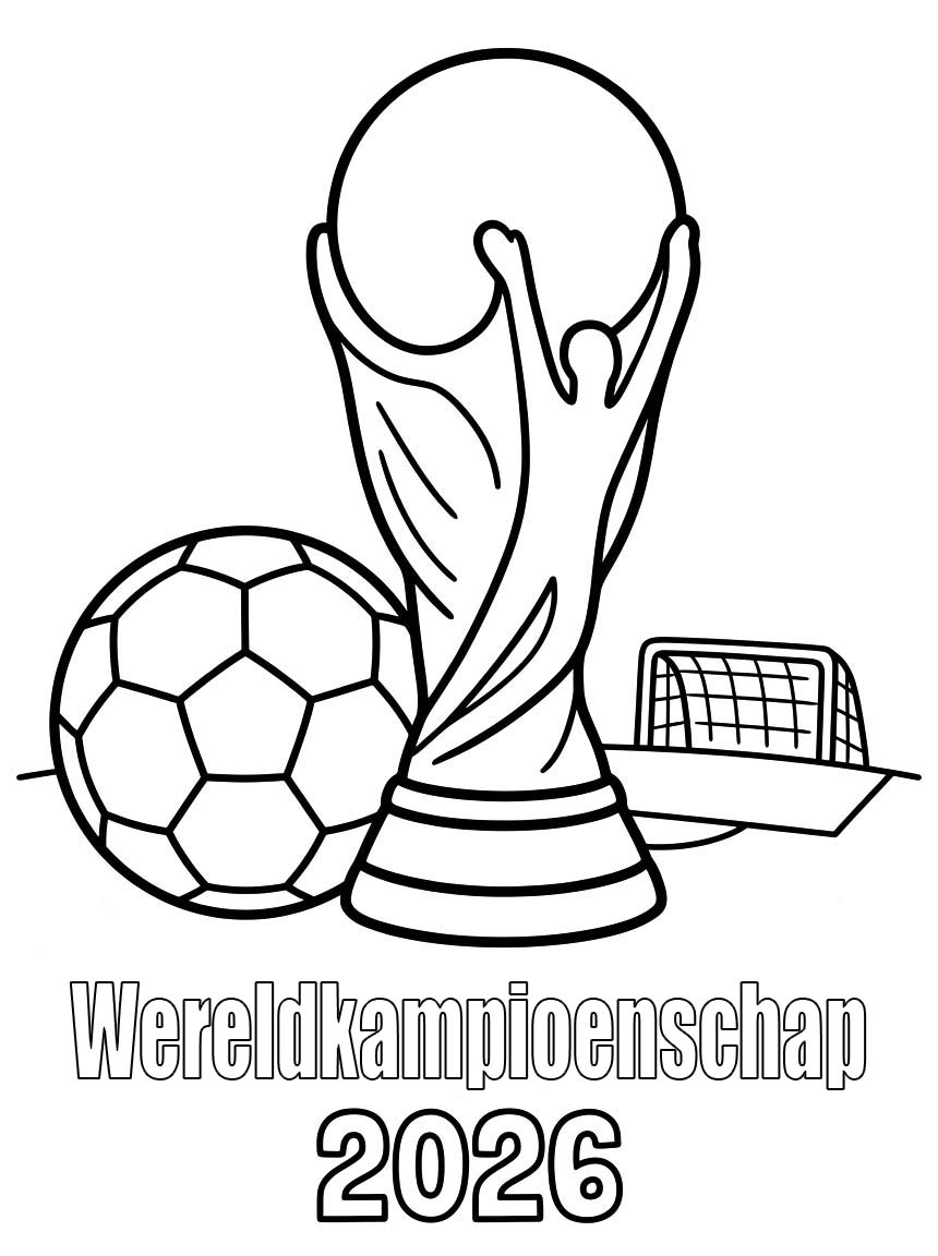 Tekenen Wereldkampioenschap 2026 afdrukbaar simpel