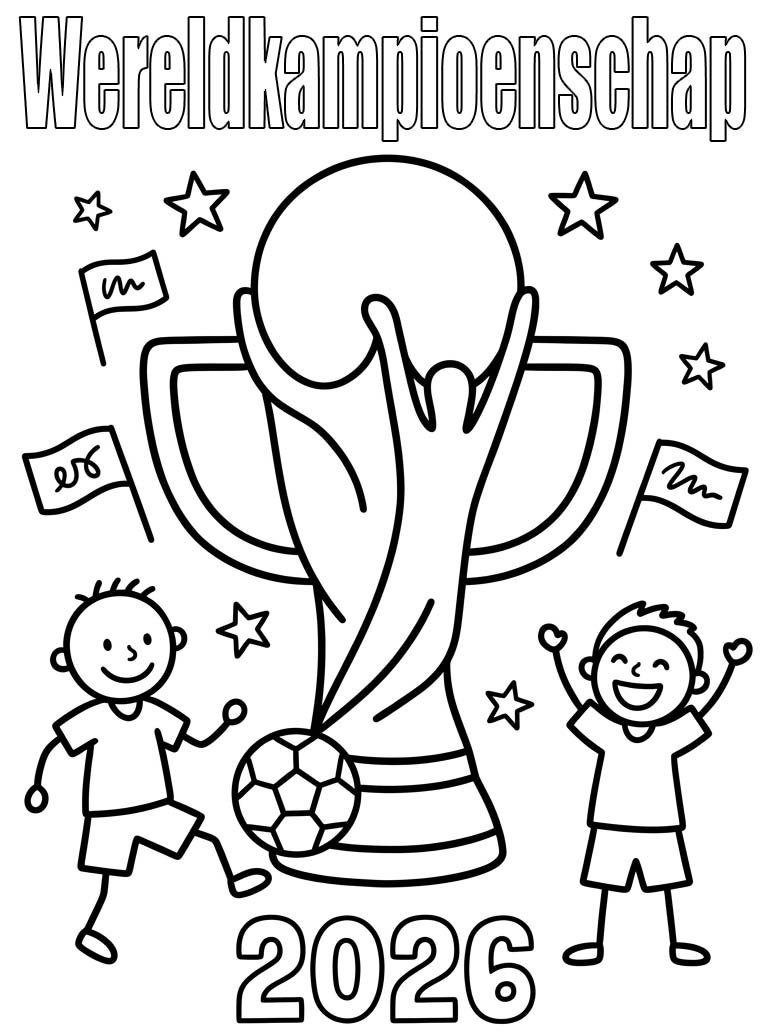 Tekenen Wereldkampioenschap 2026 gratis afdrukbaar
