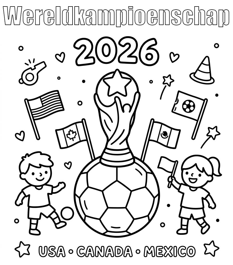 Tekenen Wereldkampioenschap 2026 gratis eenvoudig