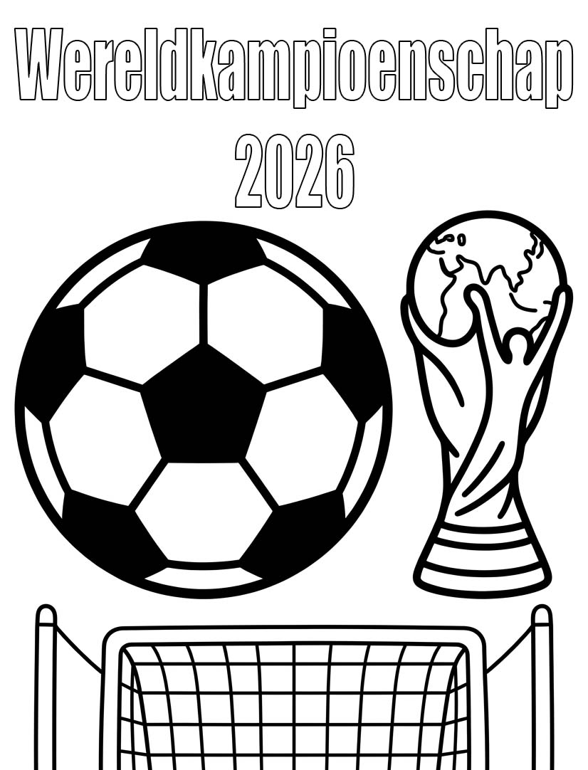 Tekenen Wereldkampioenschap 2026 gratis voor kinderen