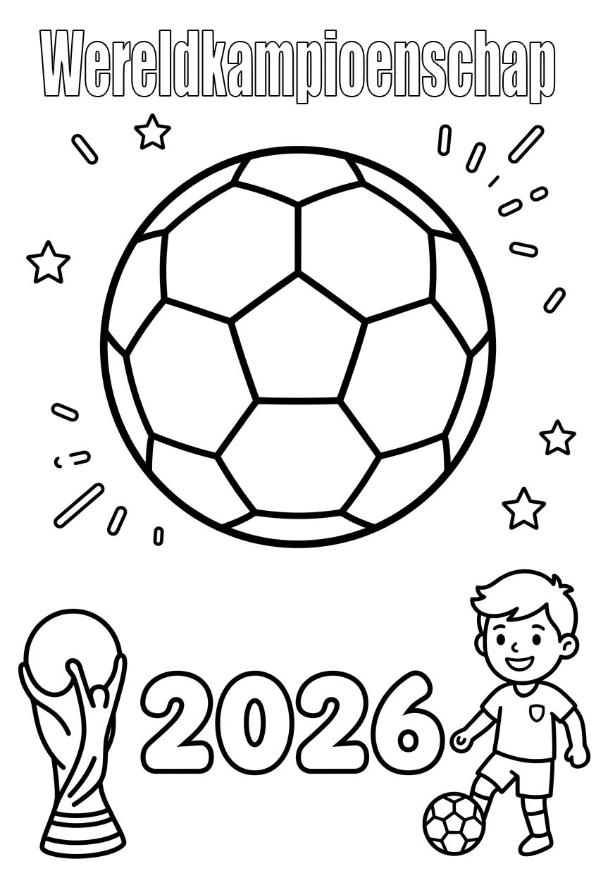 Tekenen Wereldkampioenschap 2026 simpel
