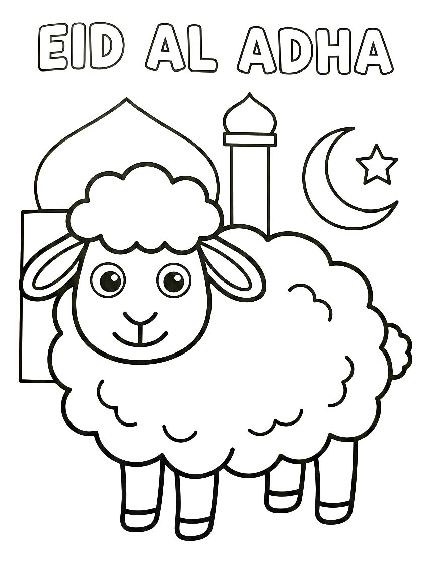 Tekening Eid al Adha gratis simpel