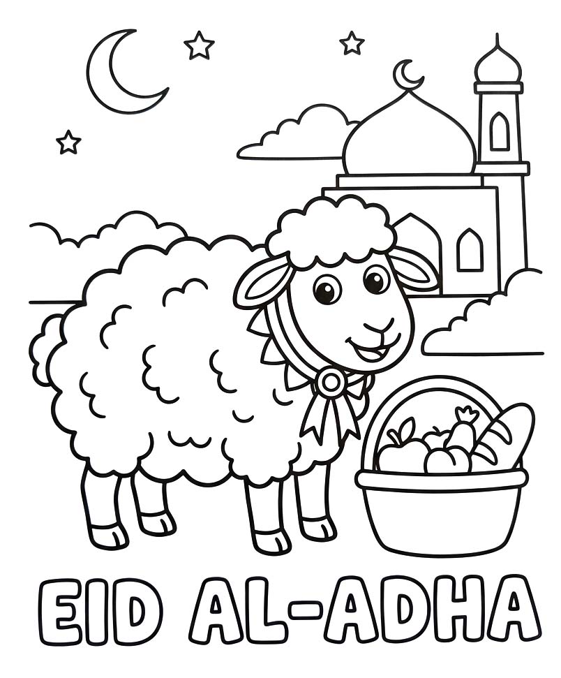Tekening Eid al Adha simpel