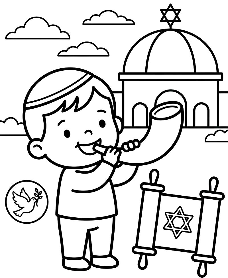 Tekening Jom Kipoer afdrukbaar