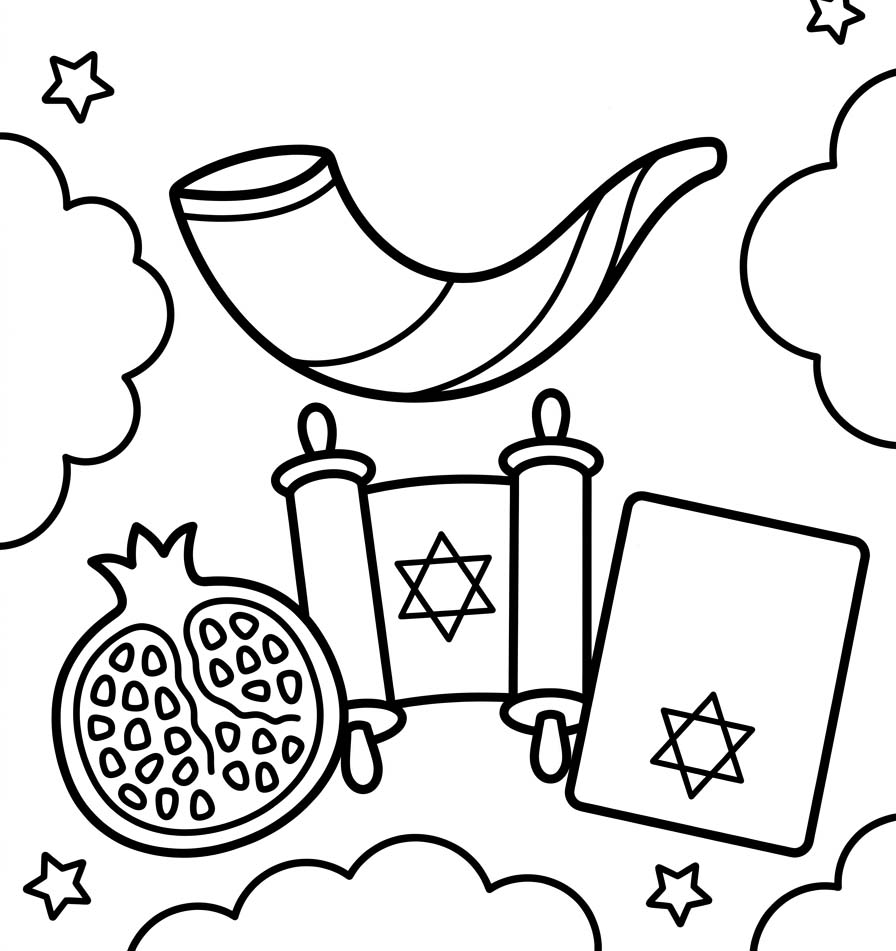 Tekening Jom Kipoer afdrukbaar voor kinderen
