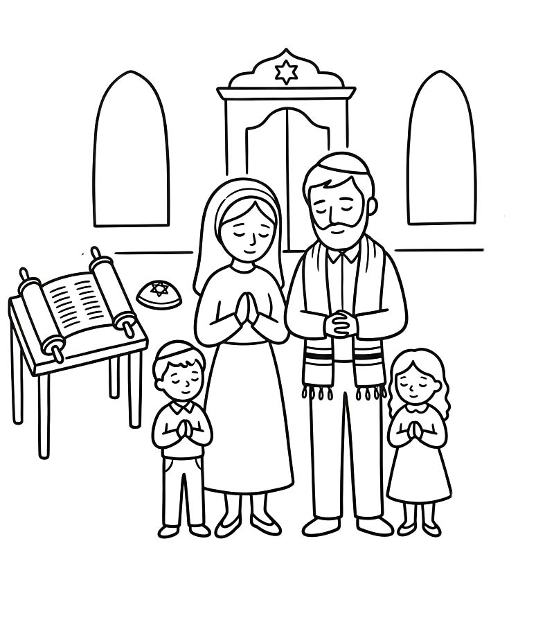 Tekening Jom Kipoer gratis eenvoudig