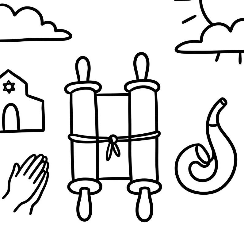 Tekening Jom Kipoer gratis simpel