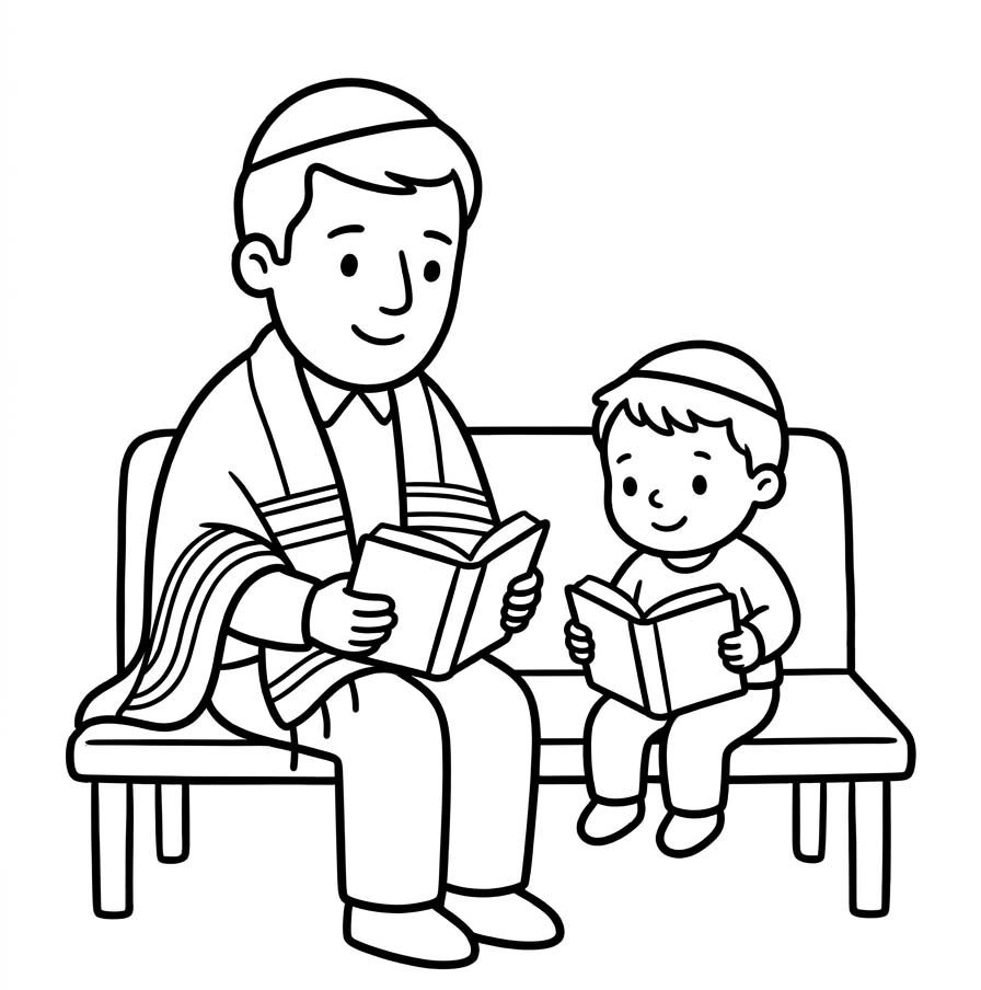 Tekening Jom Kipoer gratis voor kinderen