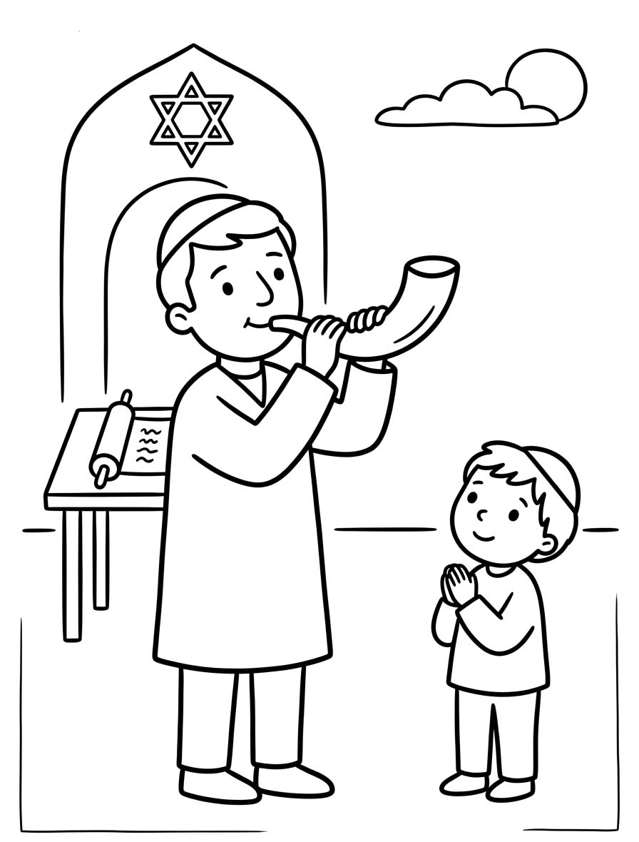 Tekening Jom Kipoer voor kinderen
