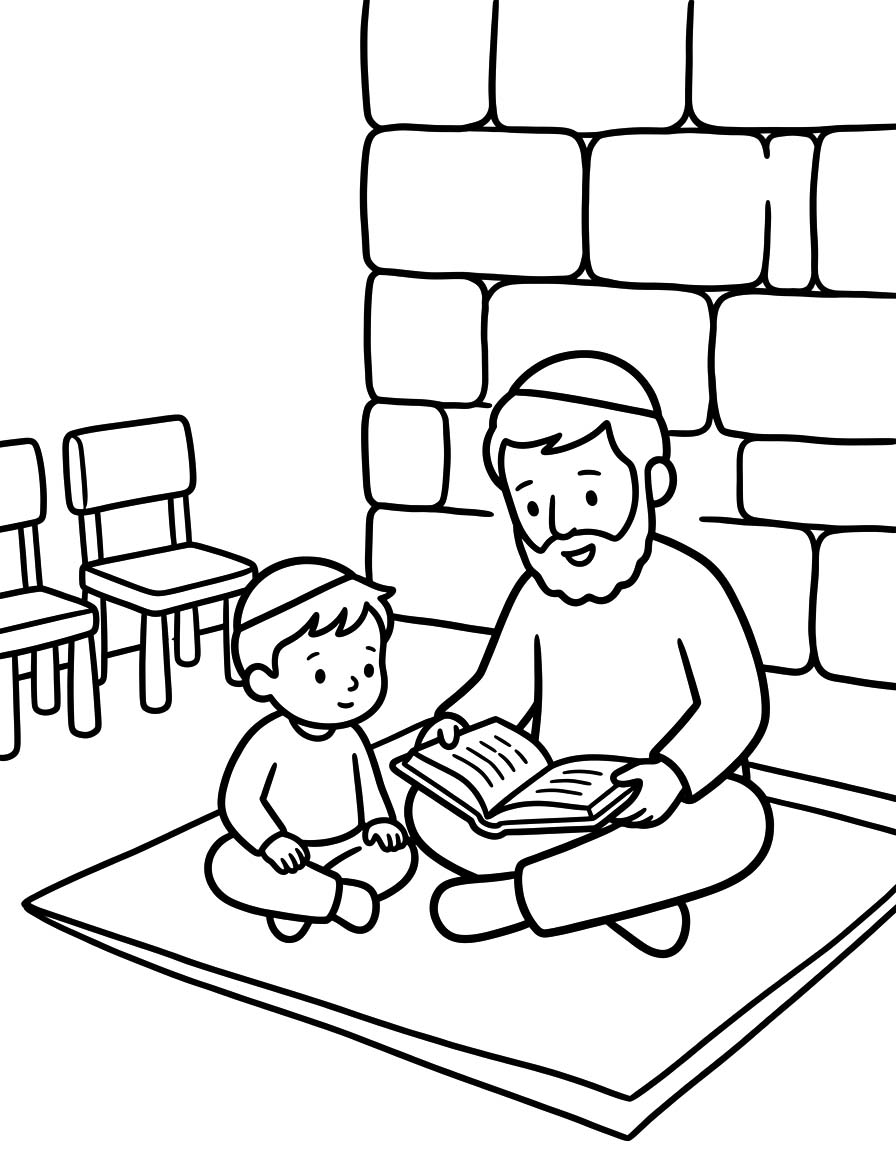 Tekening Tisha B’av afdrukbaar simpel