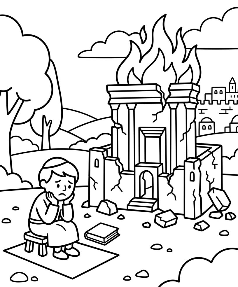 Tekening Tisha B’av eenvoudig