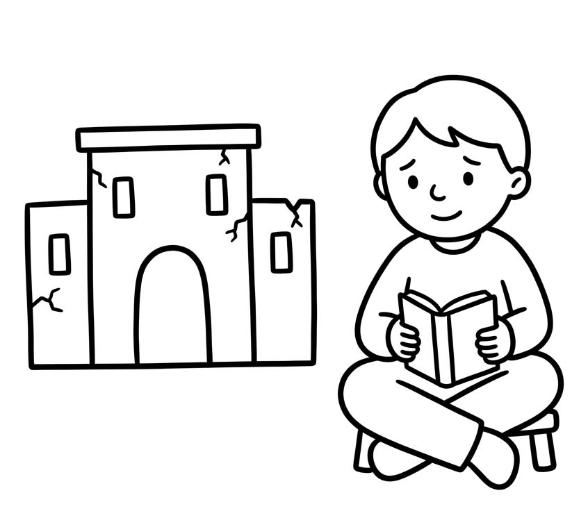 Tekening Tisha B’av gratis afdrukbaar basis
