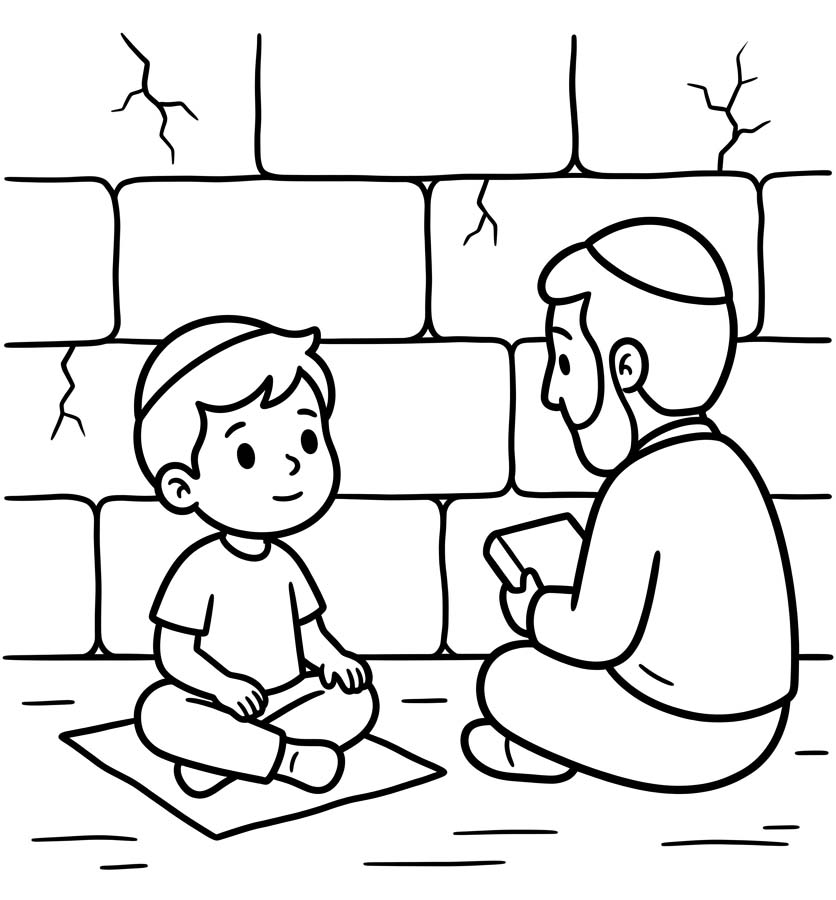Tekening Tisha B’av gratis afdrukbaar eenvoudig