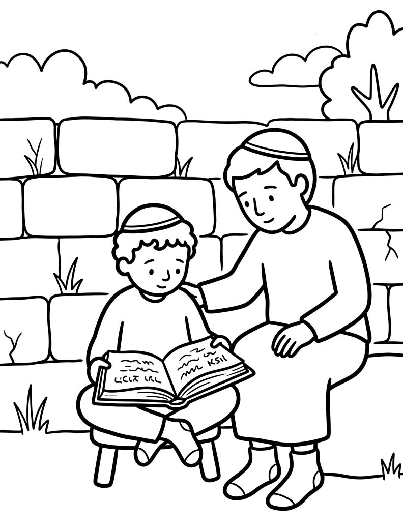 Tekening Tisha B’av gratis afdrukbaar simpel