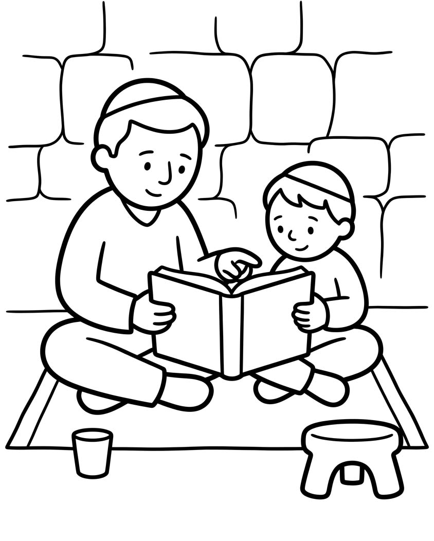 Tekening Tisha B’av gratis eenvoudig