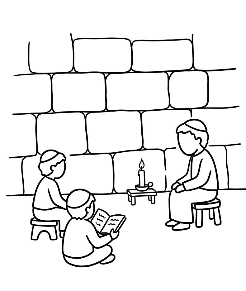 Tekening Tisha B’av gratis voor kinderen